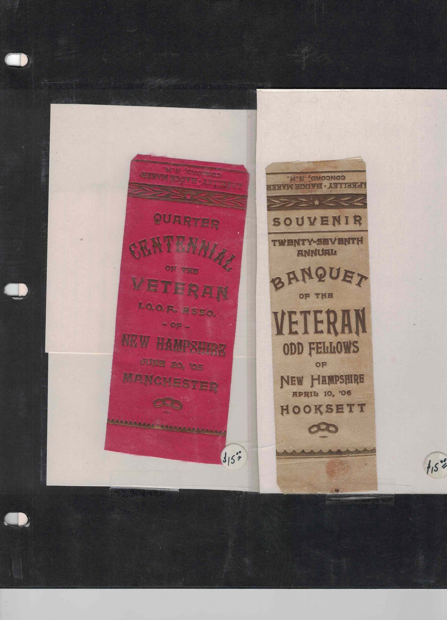 Antique Fraternal & Veteran Event Ribbons Collection (1880s–1890s)