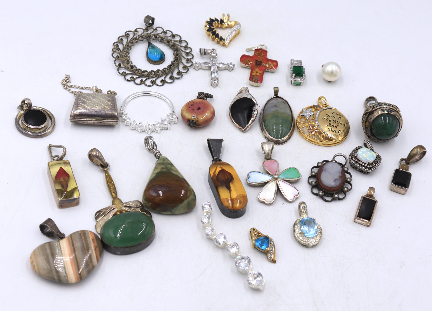 Group lot of Vintage 925 sterling silver Pendants