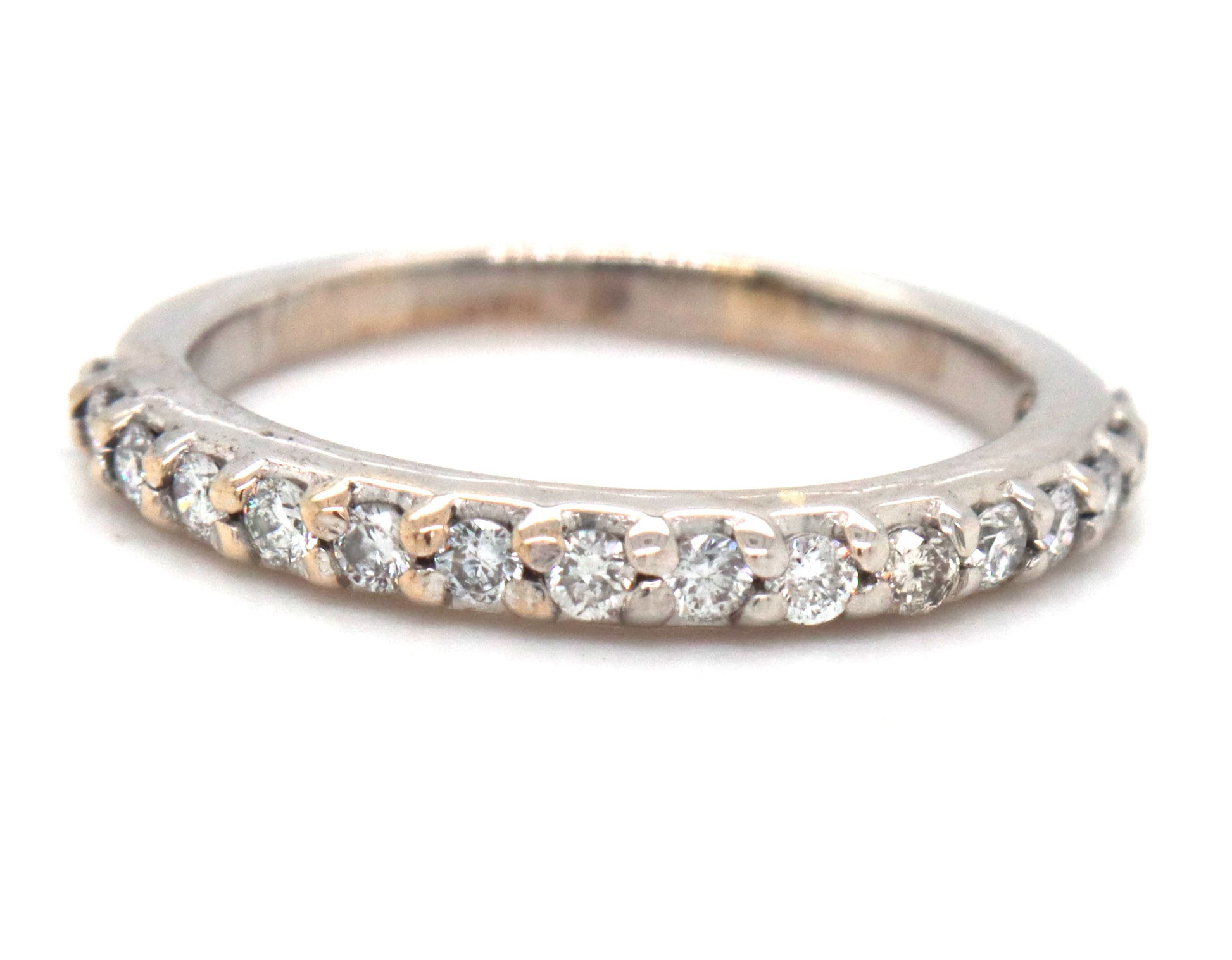 14kt White gold 0.25ctw prong set diamond band