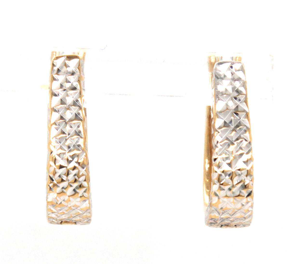 14kt two tone reversible oval hoop