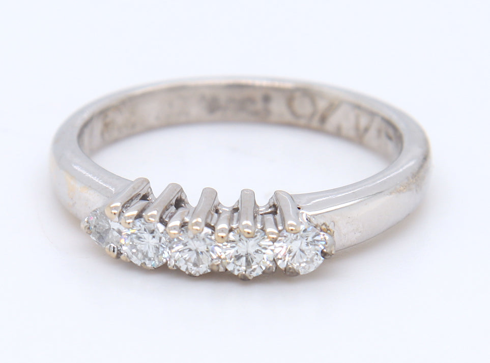 Dazzling White Gold 5 Stone Diamond Band