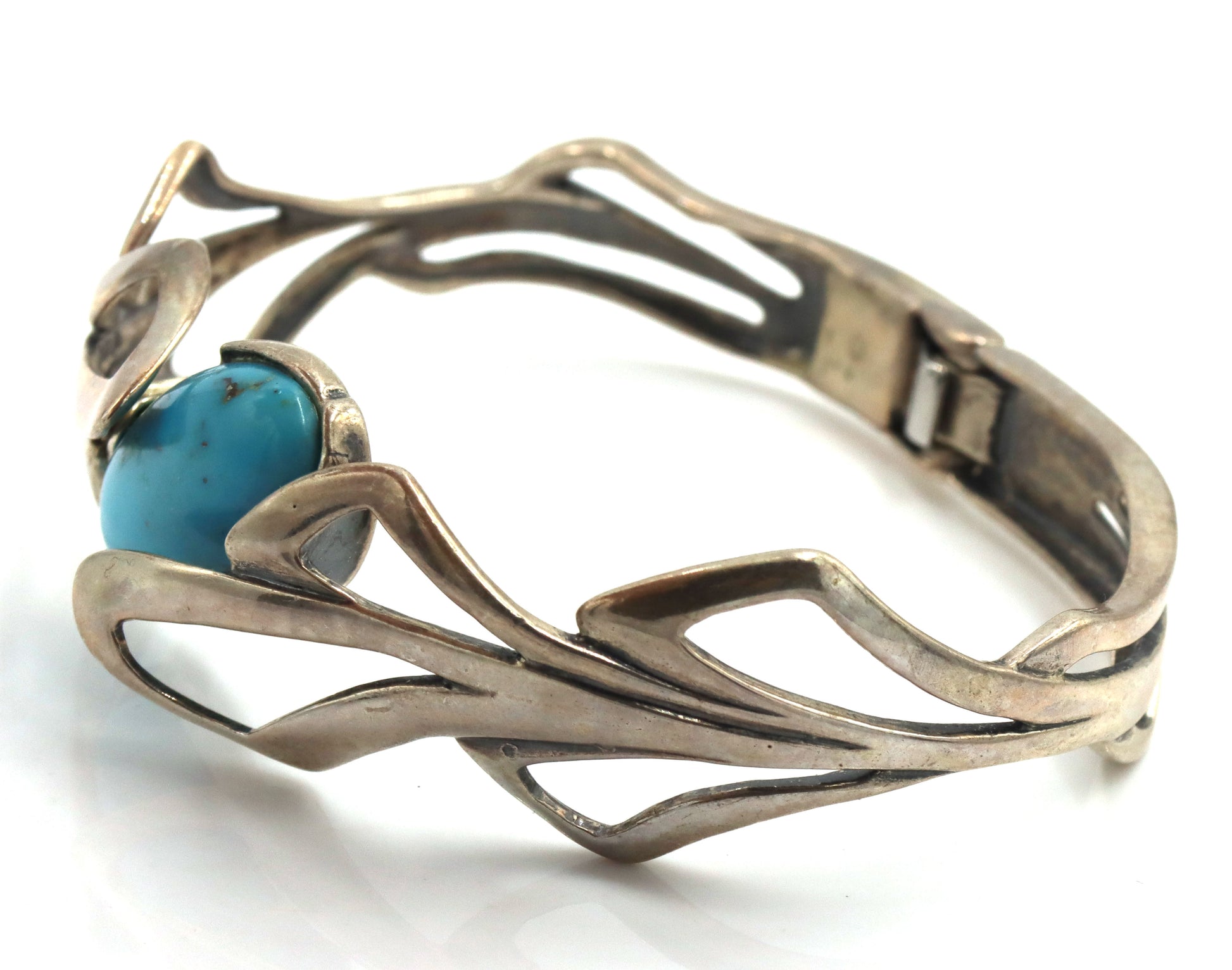 Vintage 925 sterling silver turquoise bangle