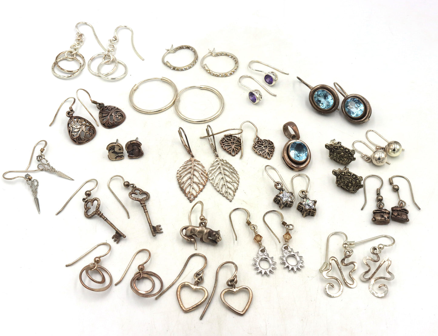 Group lot of vintage 925 sterling silver earrings