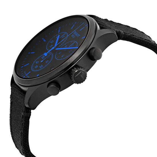Tissot Chrono XL Swiss Quartz Chronograph Men’s Watch – Black Dial & Nylon Strap (45mm)