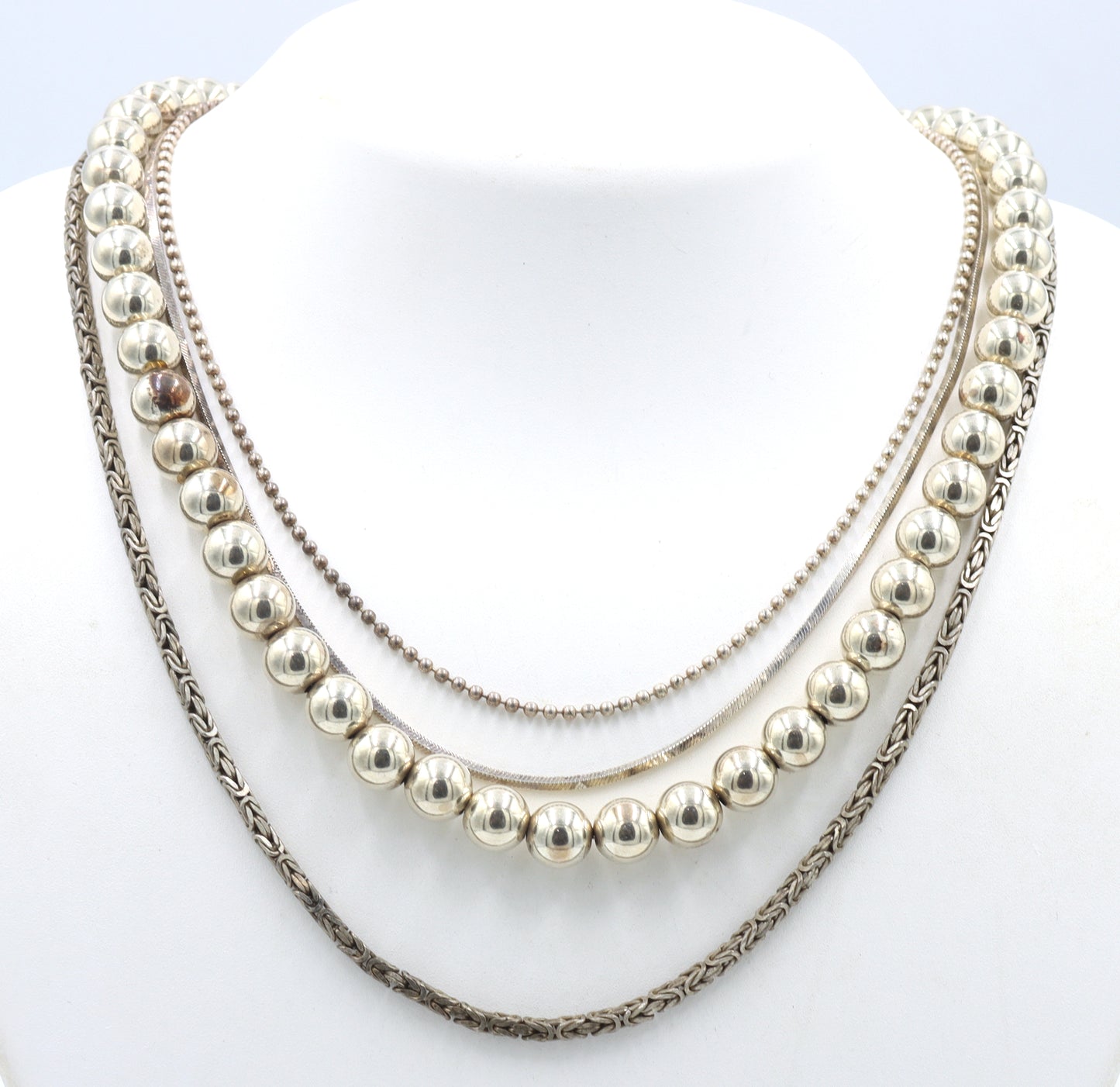 Group lot of 4 Vintage 925 sterling silver necklaces