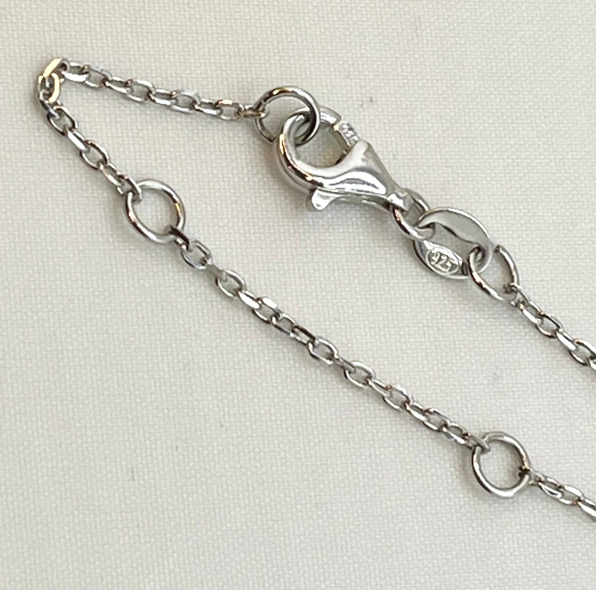 925 Sterling Silver Oval Shape Center Crystal Pendant With Doble Halo Design Necklace