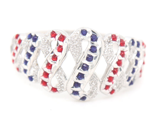 14kt White gold Enamel ring