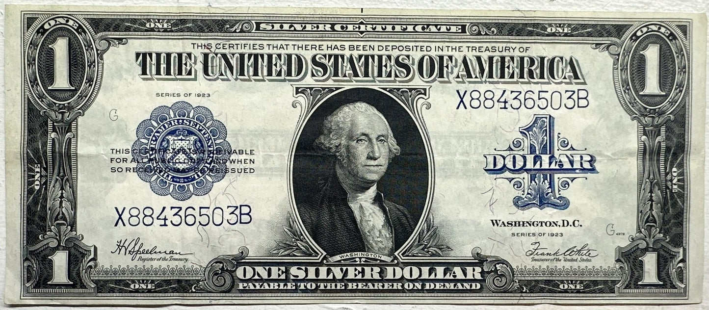 1923 $1 Silver Certificate Speelman White Fr. 237 Large Size Circulated