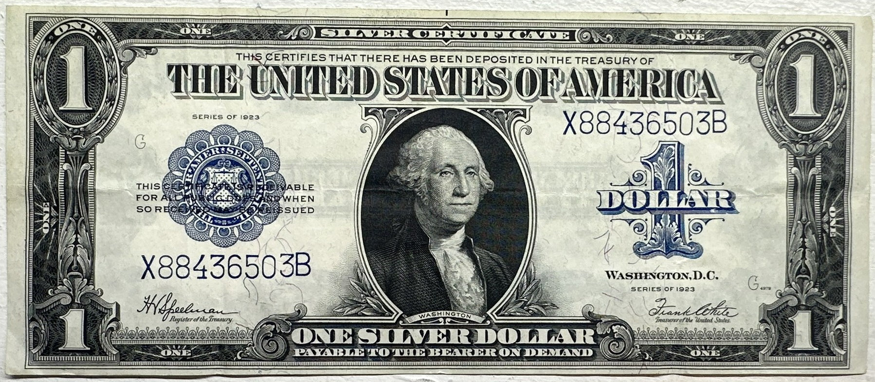 1923 $1 Silver Certificate Speelman White Fr. 237 Large Size Circulated