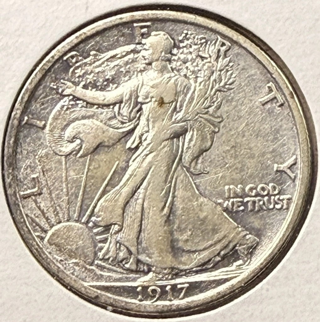 1917-P Walking Liberty Half Dollar Philadelphia Mint 90% Silver Choice AU