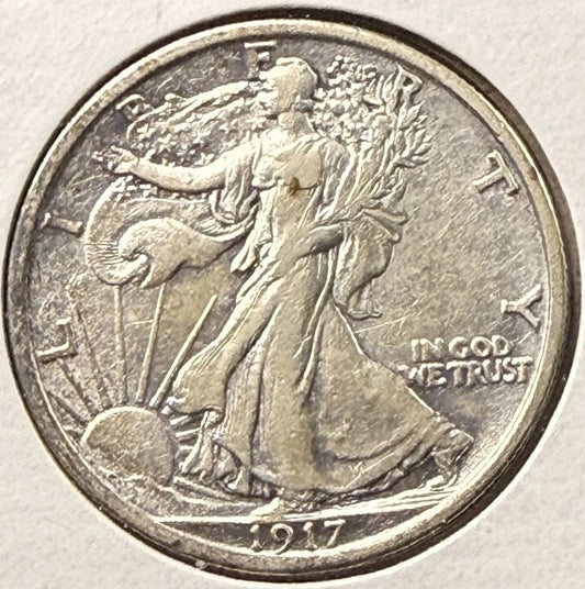 1917-P Walking Liberty Half Dollar Philadelphia Mint 90% Silver Choice AU