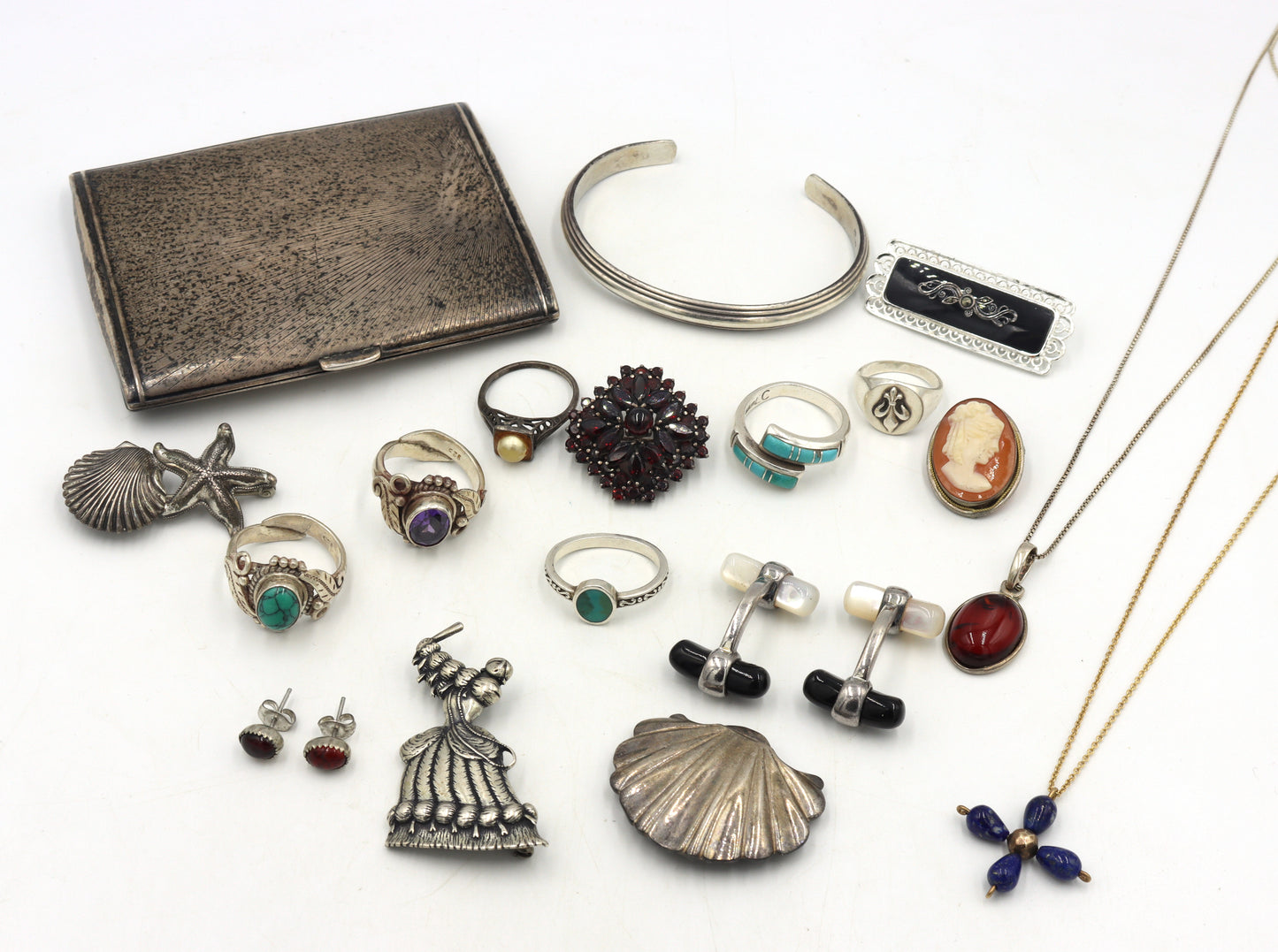 Group lot of Vintage 925 sterling silver miscellaneous jewelry
