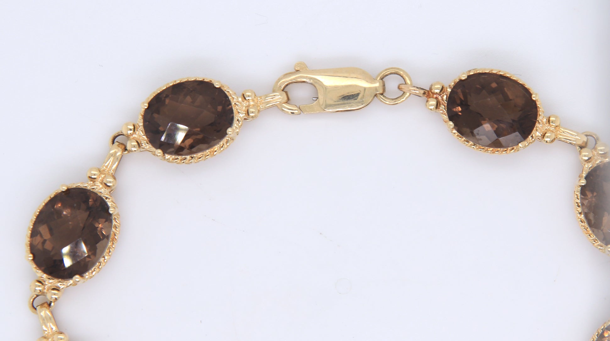 Wonderful Smokey Quartz Yellow Gold Bracelet