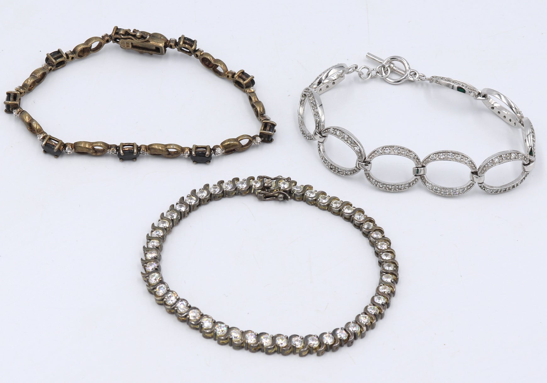 Lot of3 vintage 925 sterling silver bracelets