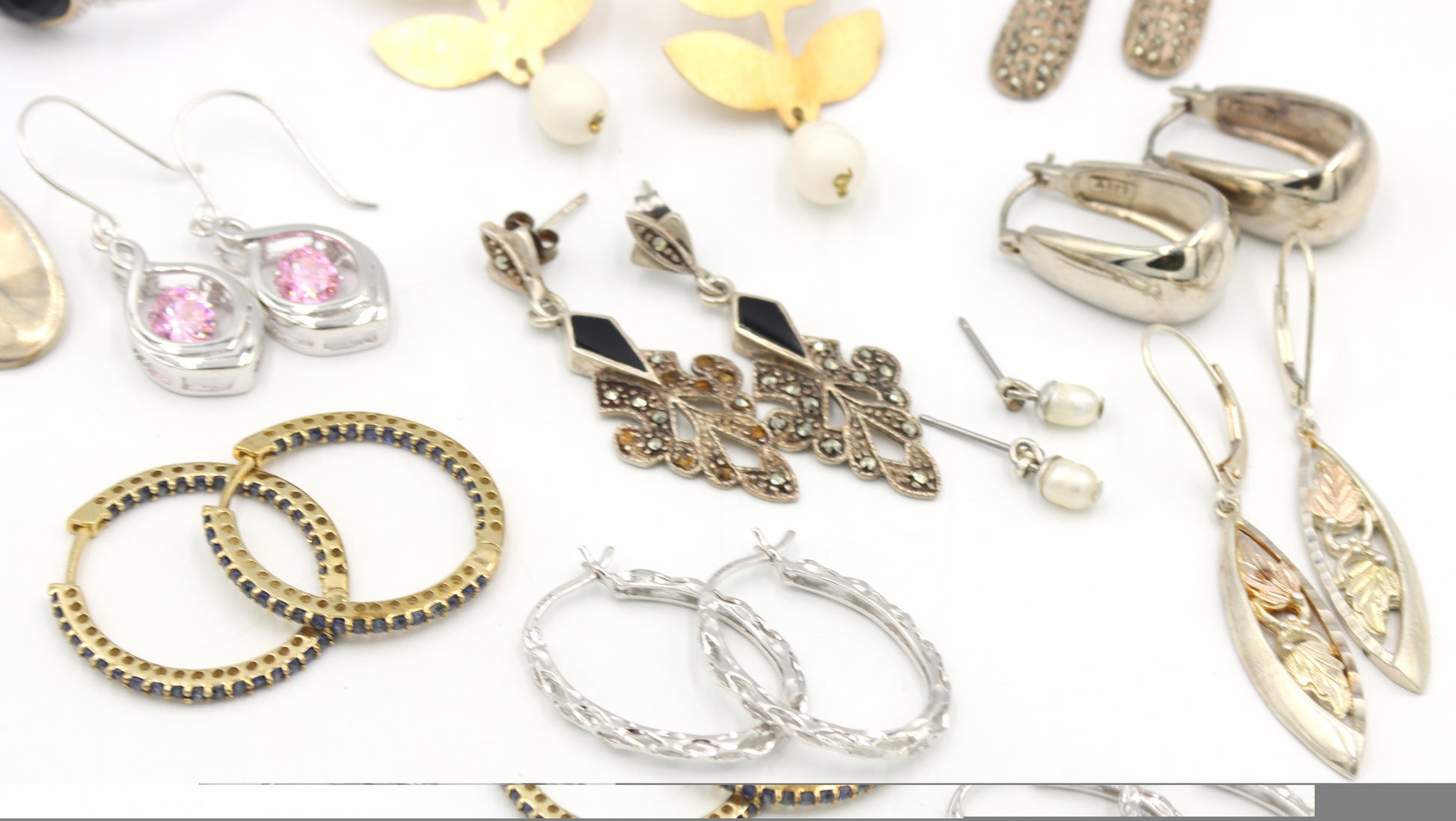 Group lot of Vintage 925 sterling silver earrings