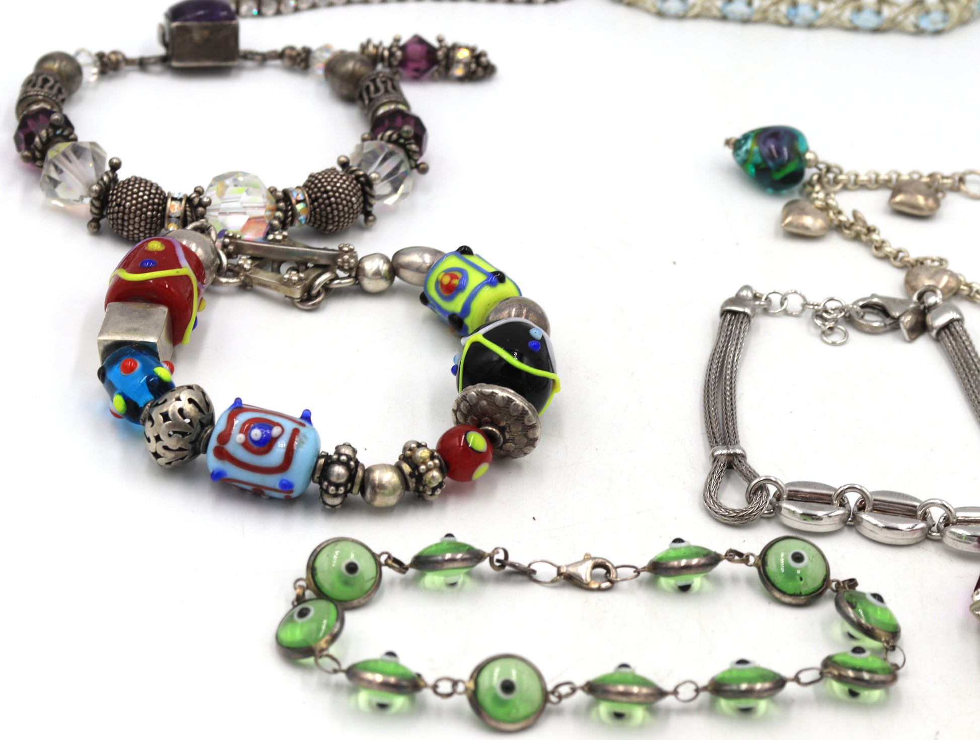 Group lot of 8 Vintage 925 sterling silver bracelets