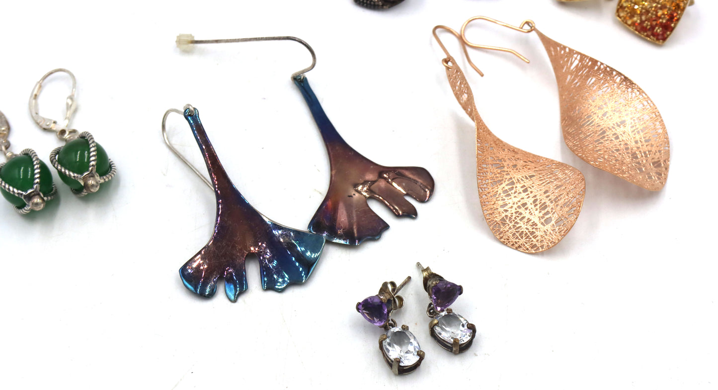 6 Pairs of 925 sterling silver earrings