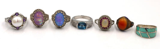 925 Sterling Silver Rings Lot