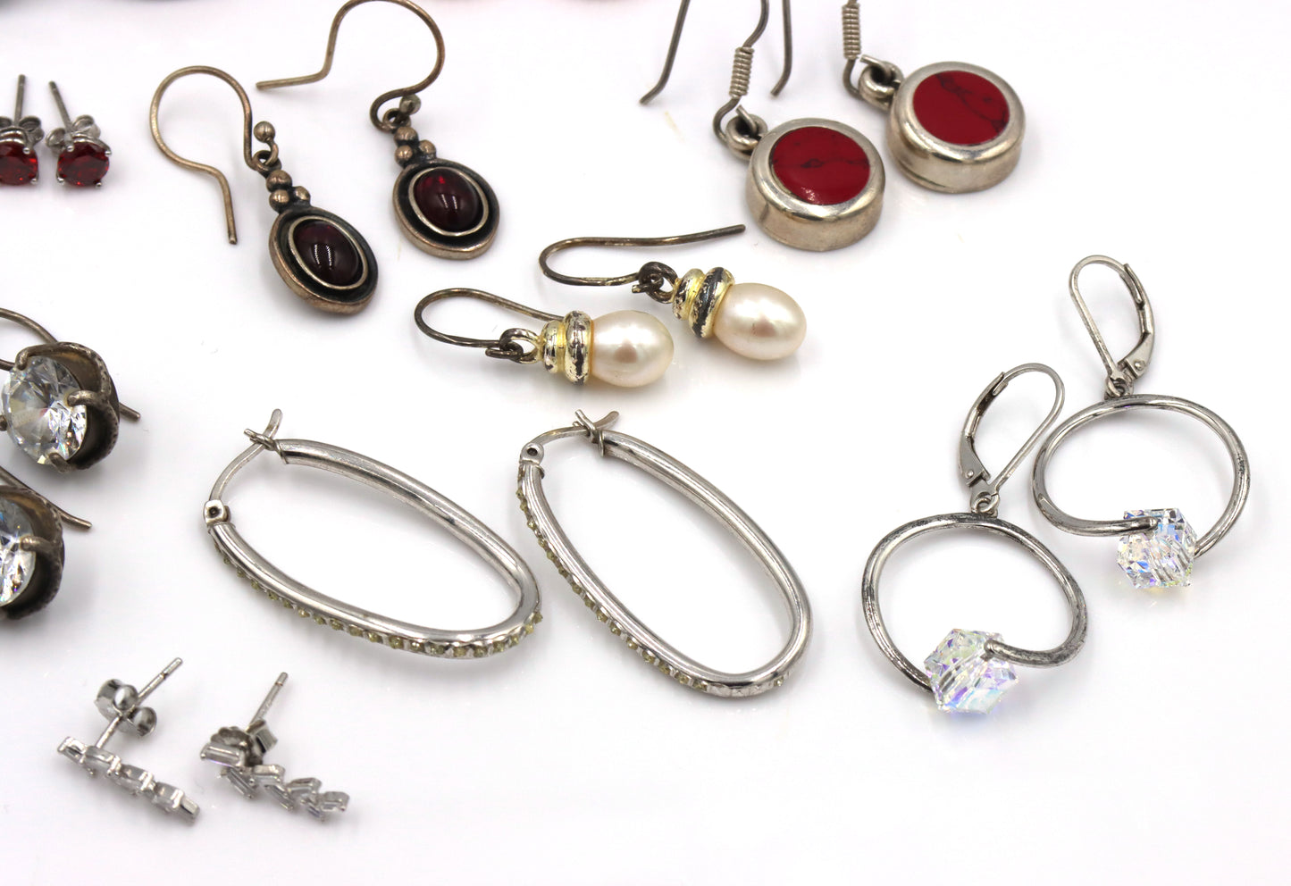 Group lot of vintage 925 sterling silver earrings