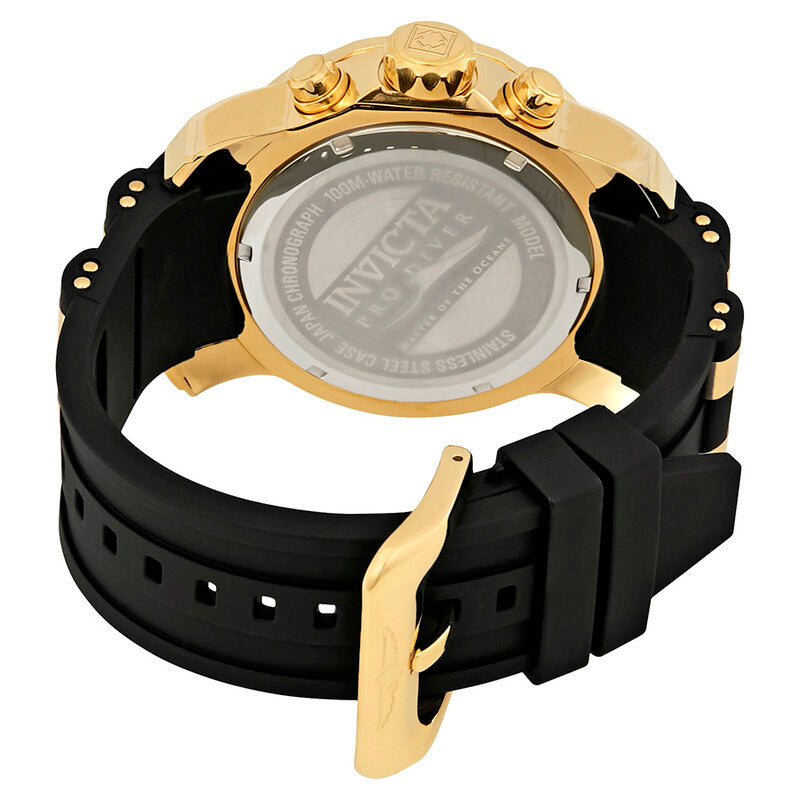 Invicta Pro Diver Chronograph Gold Dial Black Strap Men's Watch