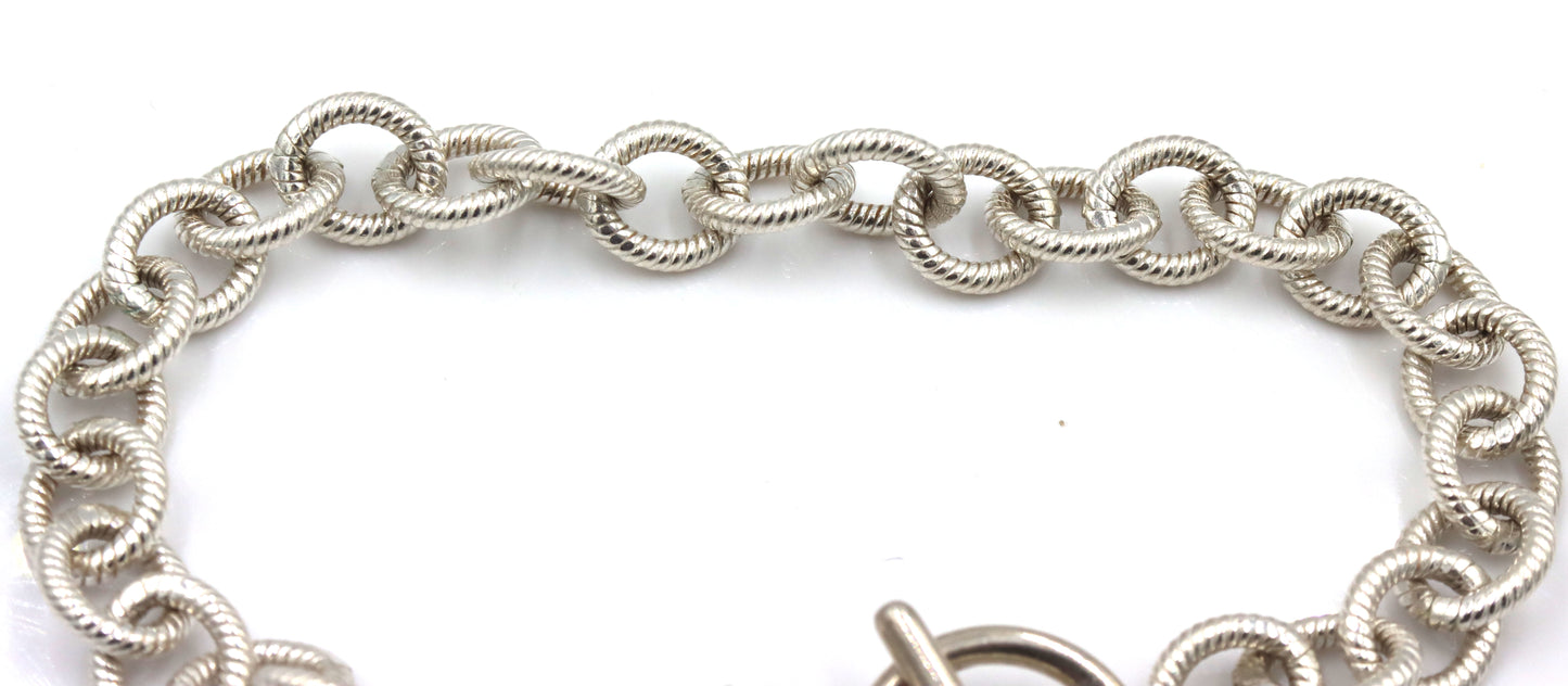925 Sterling Silver Stephen Dweck Black Diamond Charm Bracelet