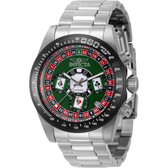 Invicta Speedway Chronograph GMT Green Dial Stainless Steel Men's Watch