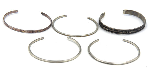 Vintage 925 sterling silver group lot of 5 cuff bangles