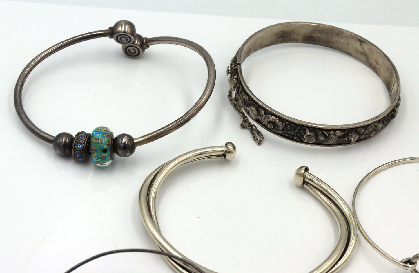 Vintage 925 sterling silver group lot of 6 bangles