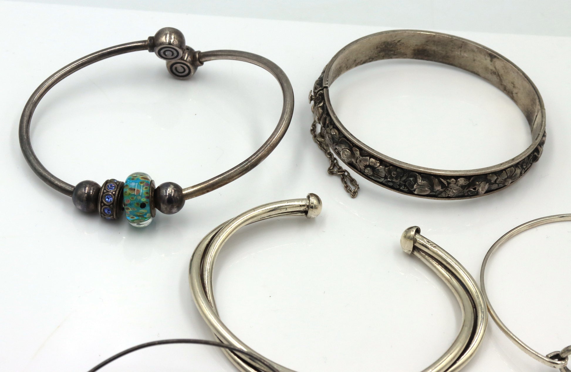 Vintage 925 sterling silver group lot of 6 bangles