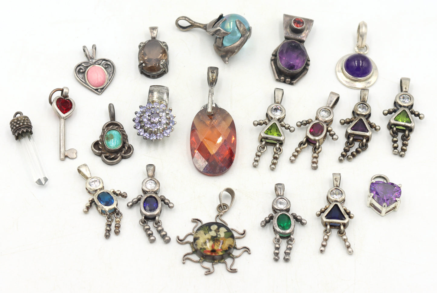 Group lot of Vintage 925 sterling silver pendants