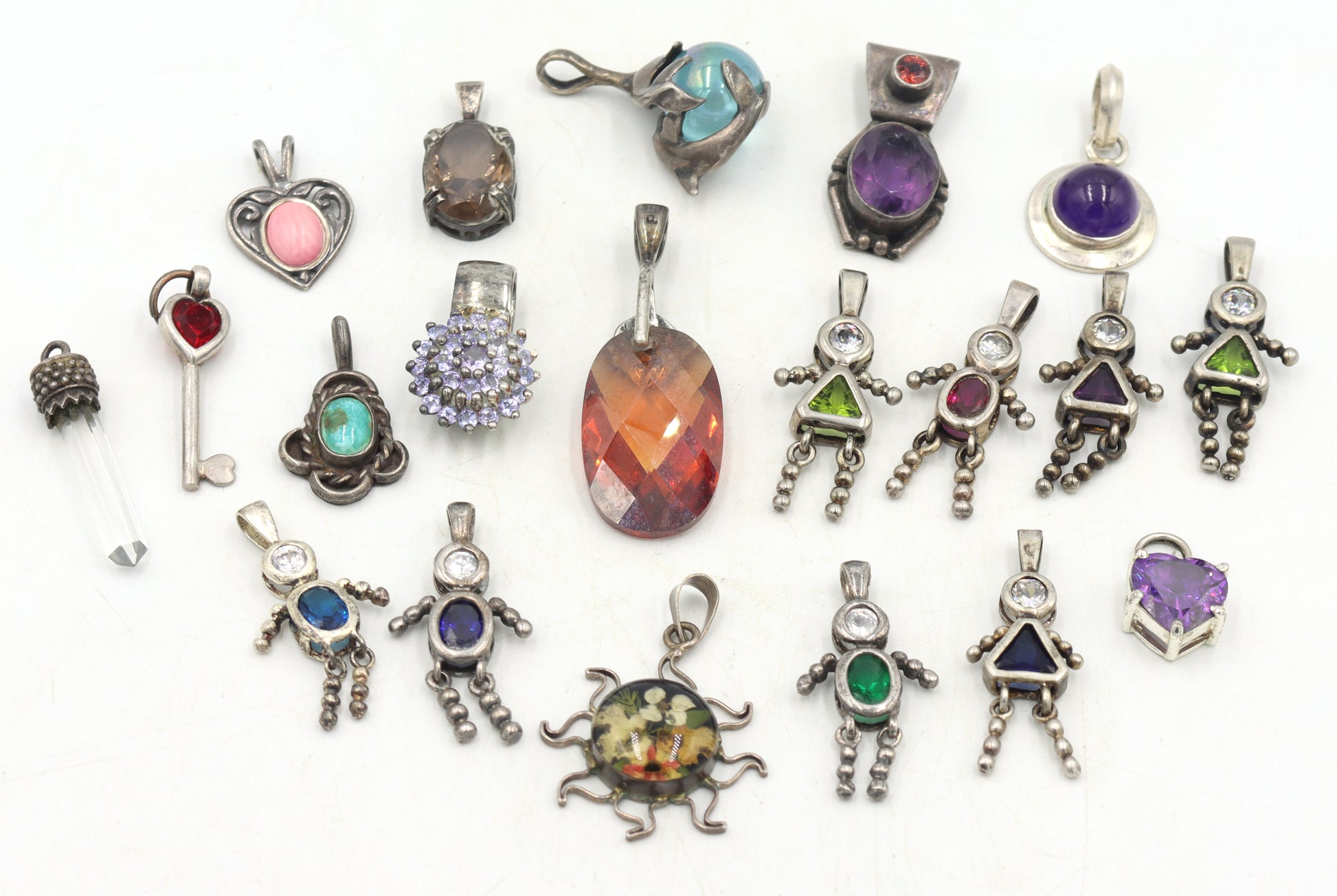 Group lot of Vintage 925 sterling silver pendants