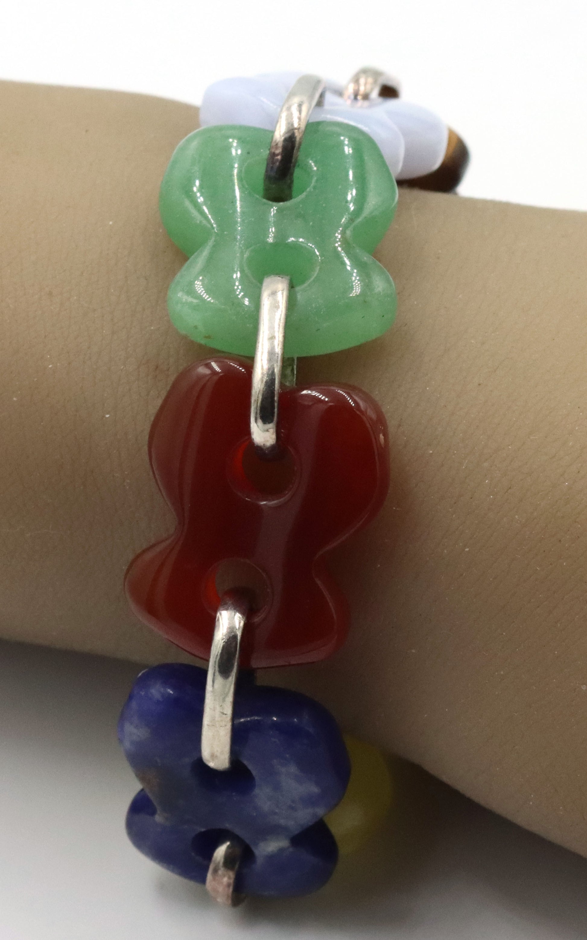 925 Sterling silver Tous stone bear link bracelet