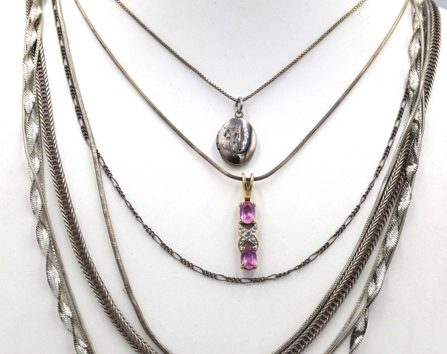 Group lot of 8 Vintage 925 sterling silver necklaces