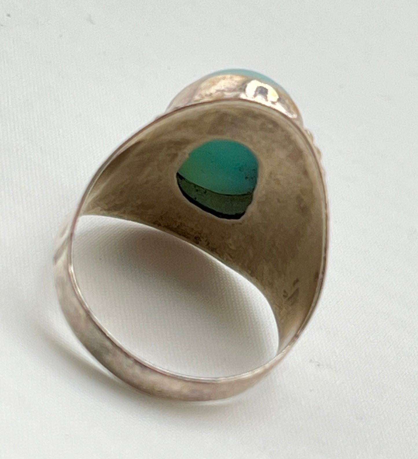925 Sterling Silver Vintage Native Amewrican Style Blue Larimar Ring