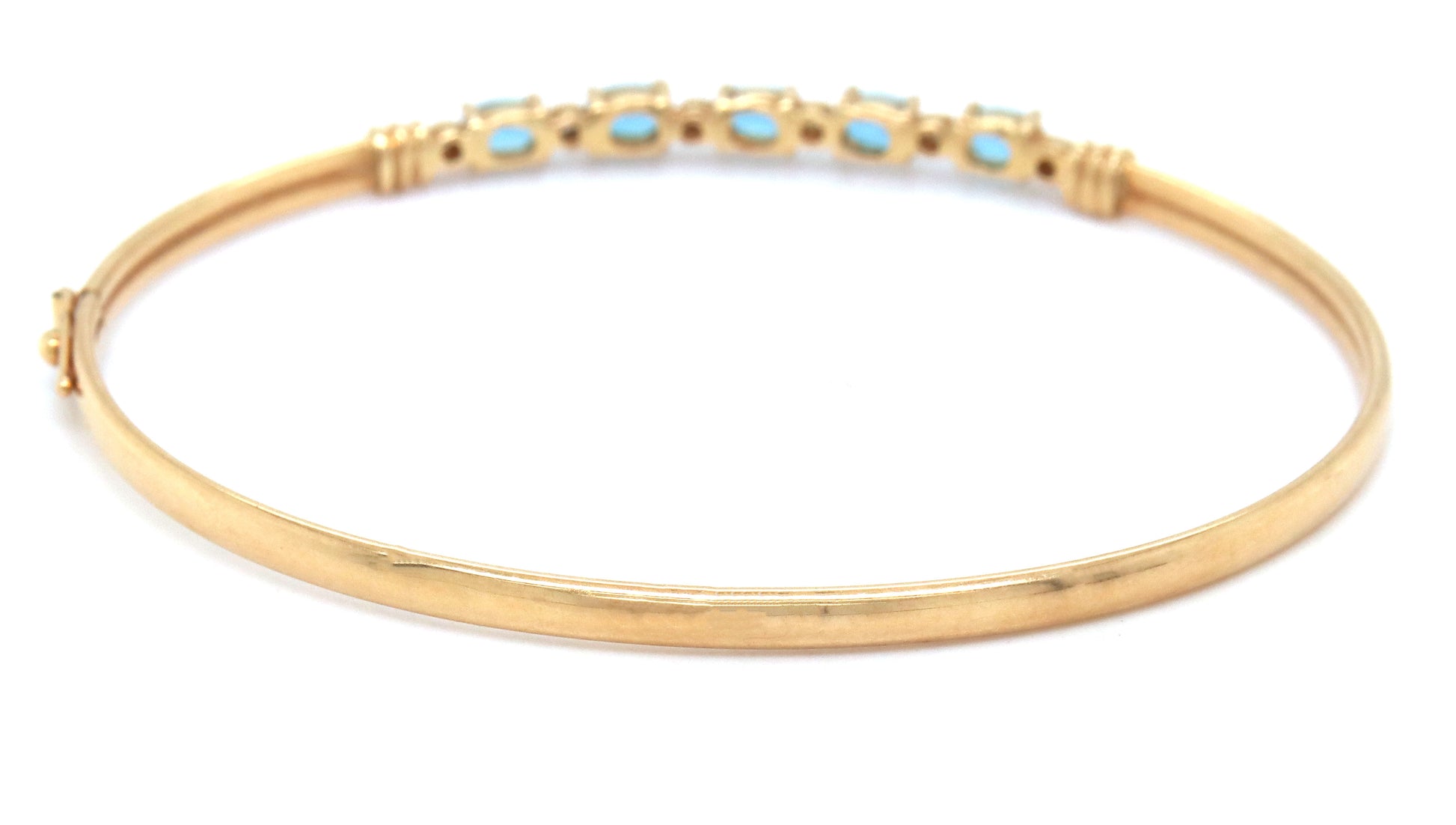 14kt Blue topaz bangle bracelet