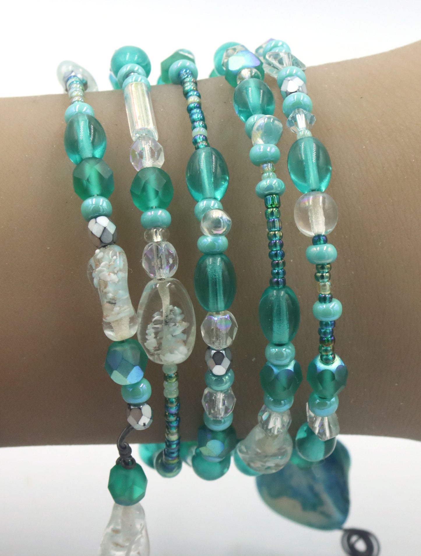 Multi row crystal bangles