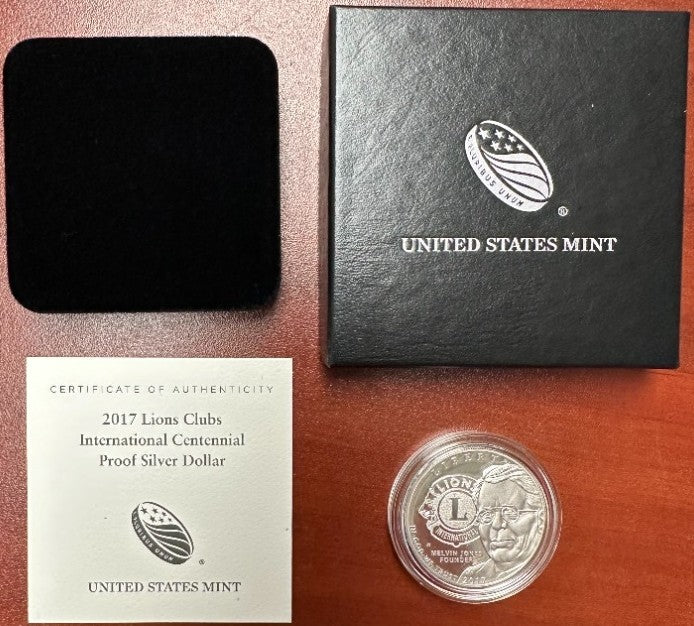 2017 Lion Clubs US Mint International Centennial Silver Dollars