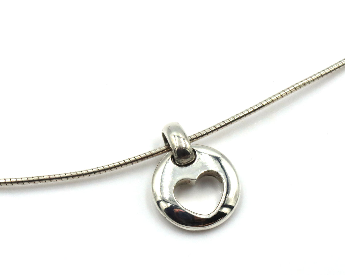 Tiffany & Co heart stencil pendant necklace