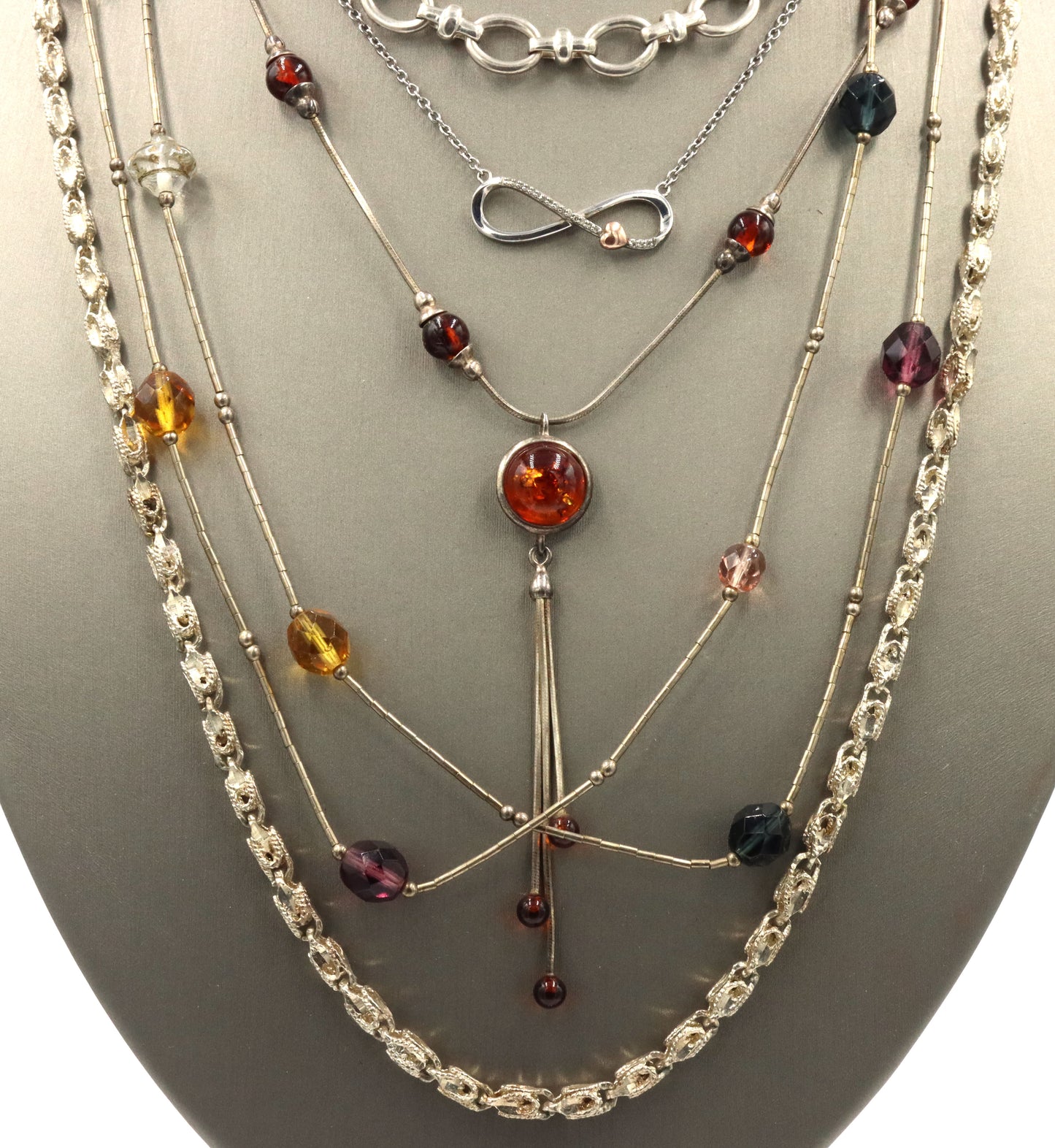 Group lot of 5 Vintage 925 sterling silver necklaces