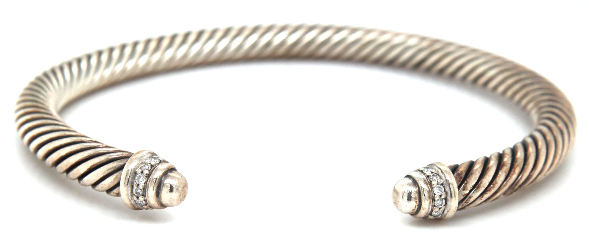 David Yurman classic cable cuff bracelet with diamonds