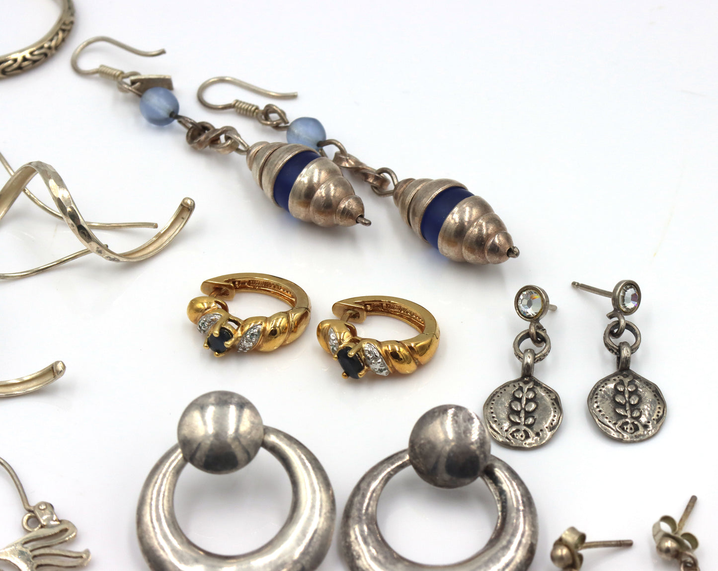 Group lot of vintage 925 sterling silver earrings