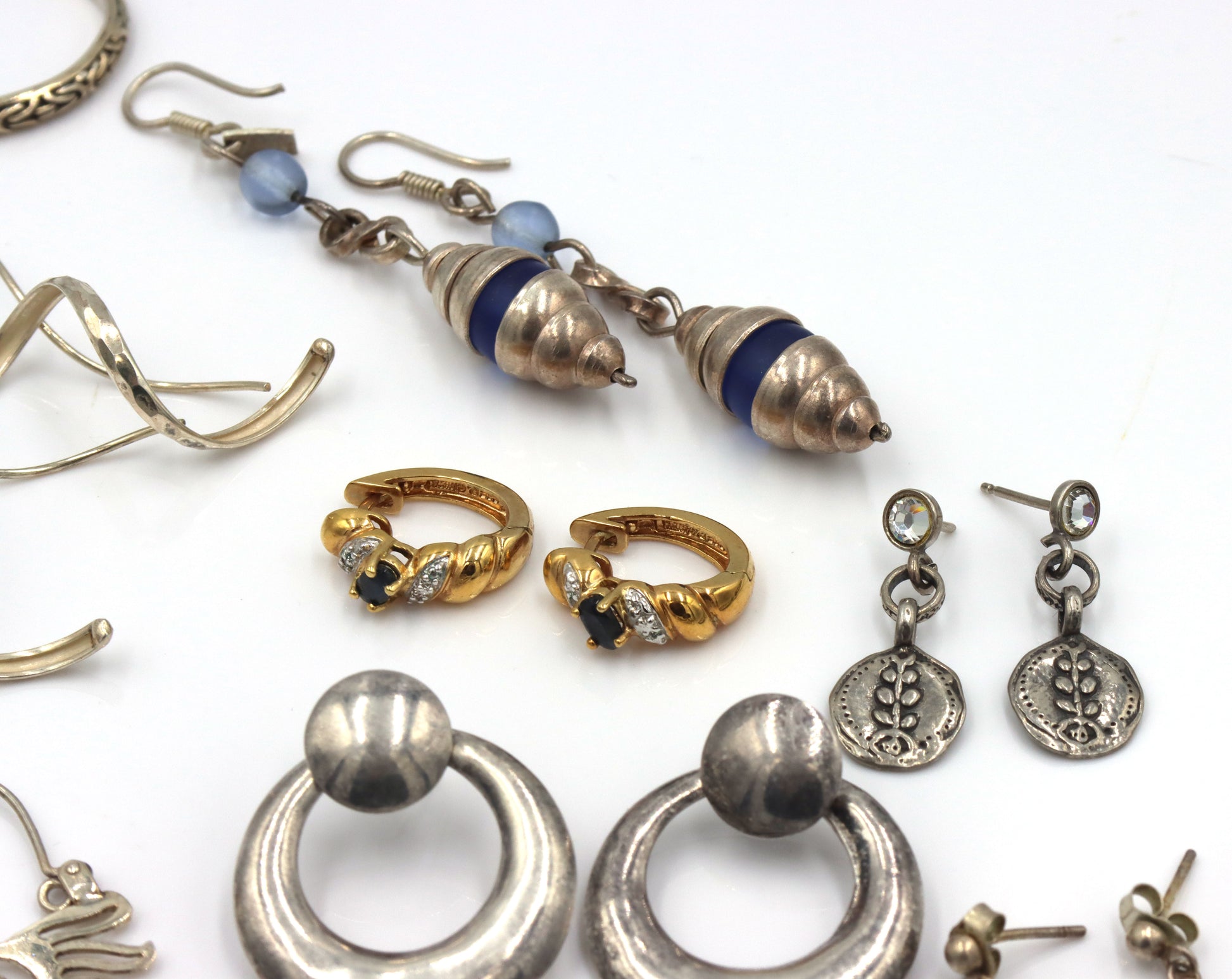 Group lot of vintage 925 sterling silver earrings