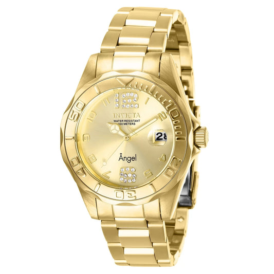 Invicta Women's Angel Quartz 3 Hand Gold Dial Watch