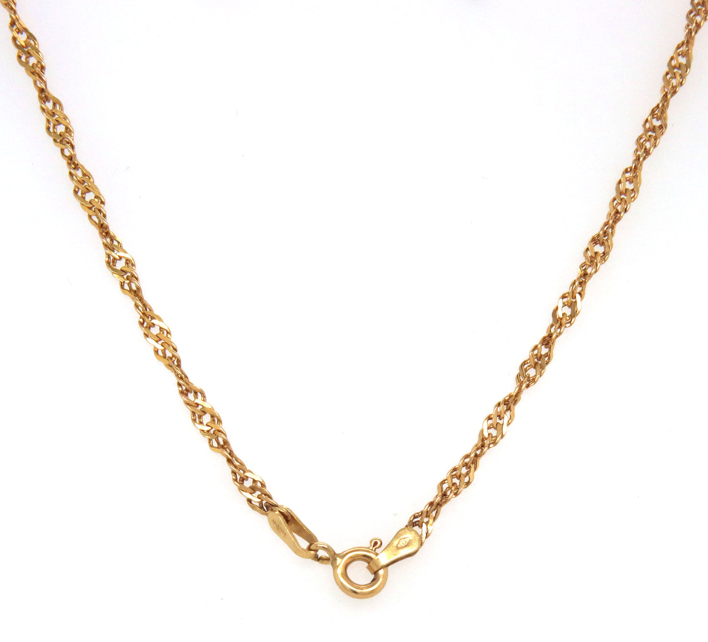 14kt Yellow gold Singapore link chain necklace