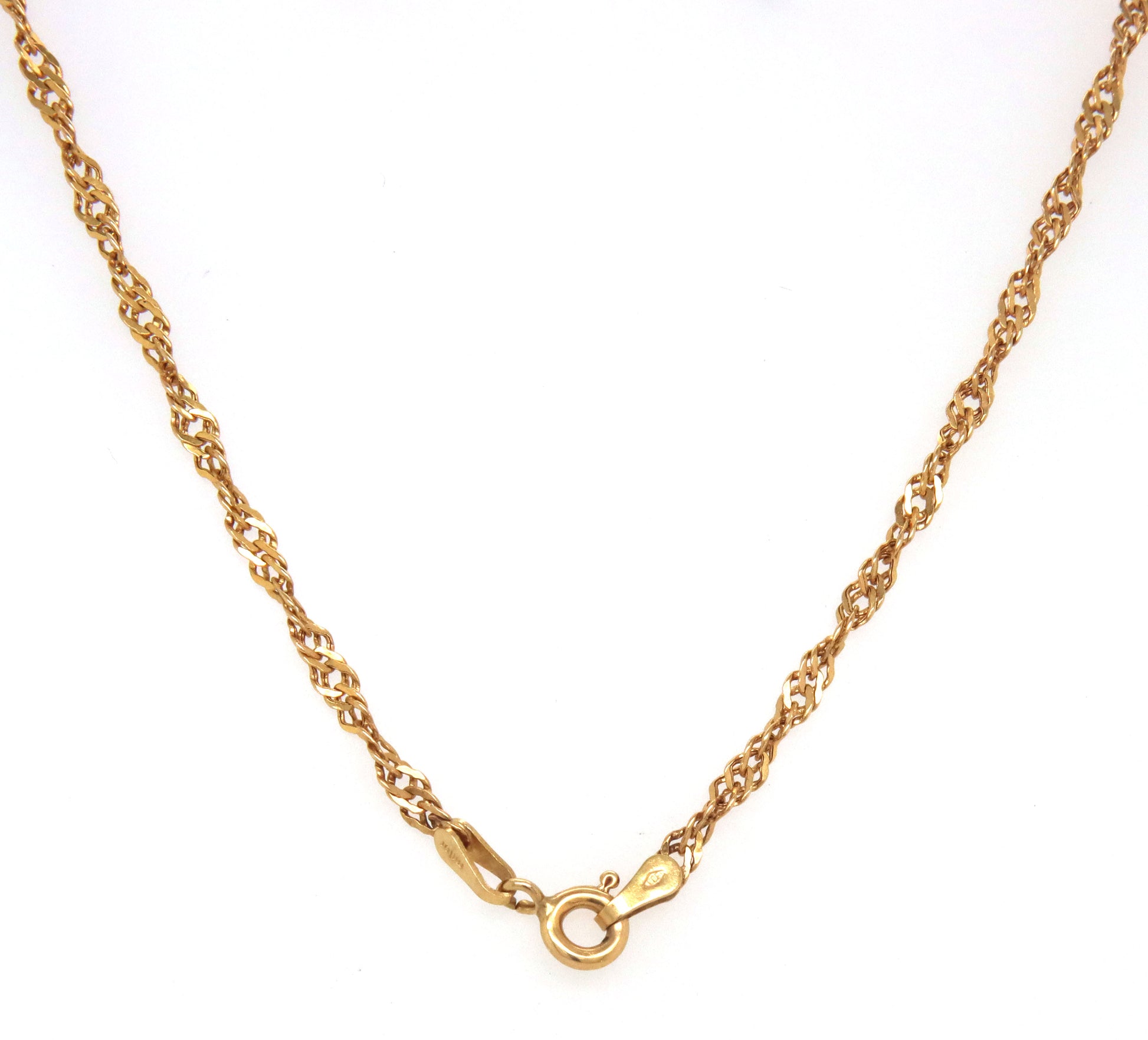 14kt Yellow gold Singapore link chain necklace