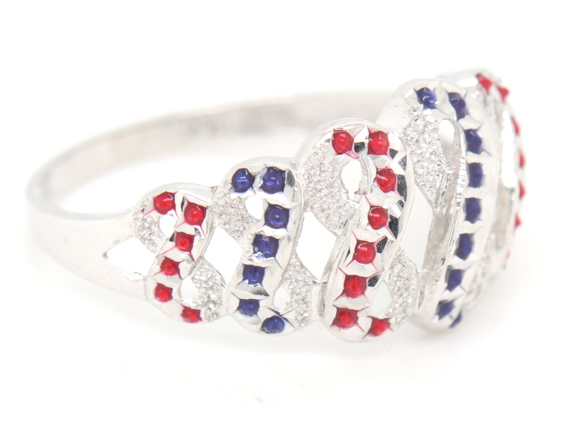 14kt White gold Enamel ring