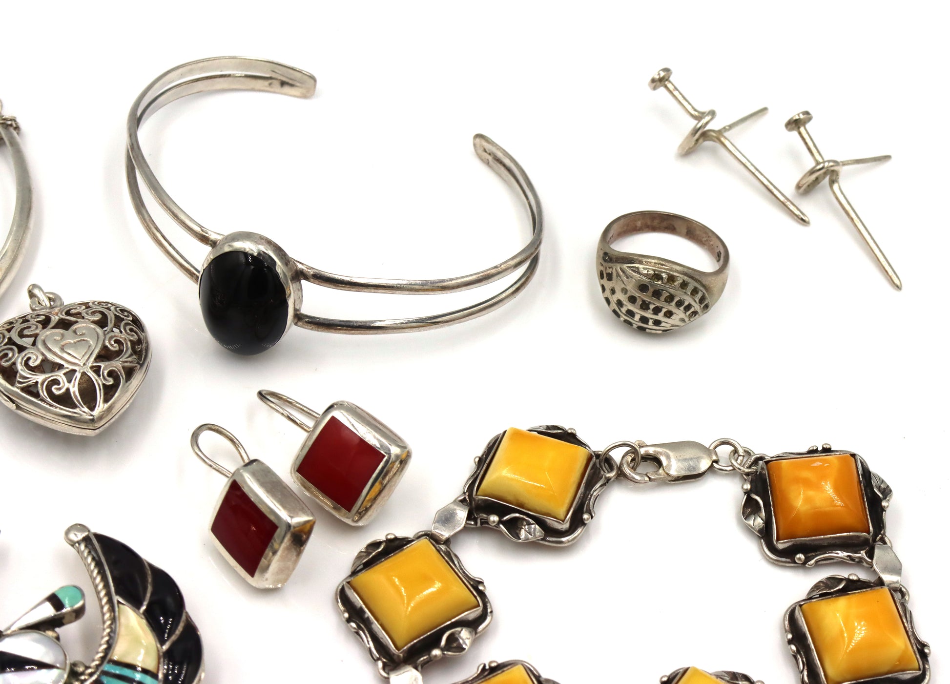 Big group lot of vintage 925 sterling silver mixed jewelry