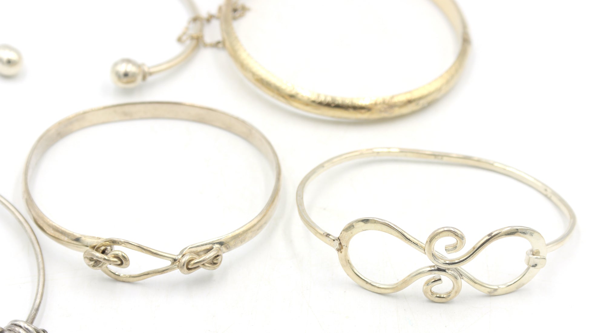 Group lot of Vintage 925 sterling silver bangles