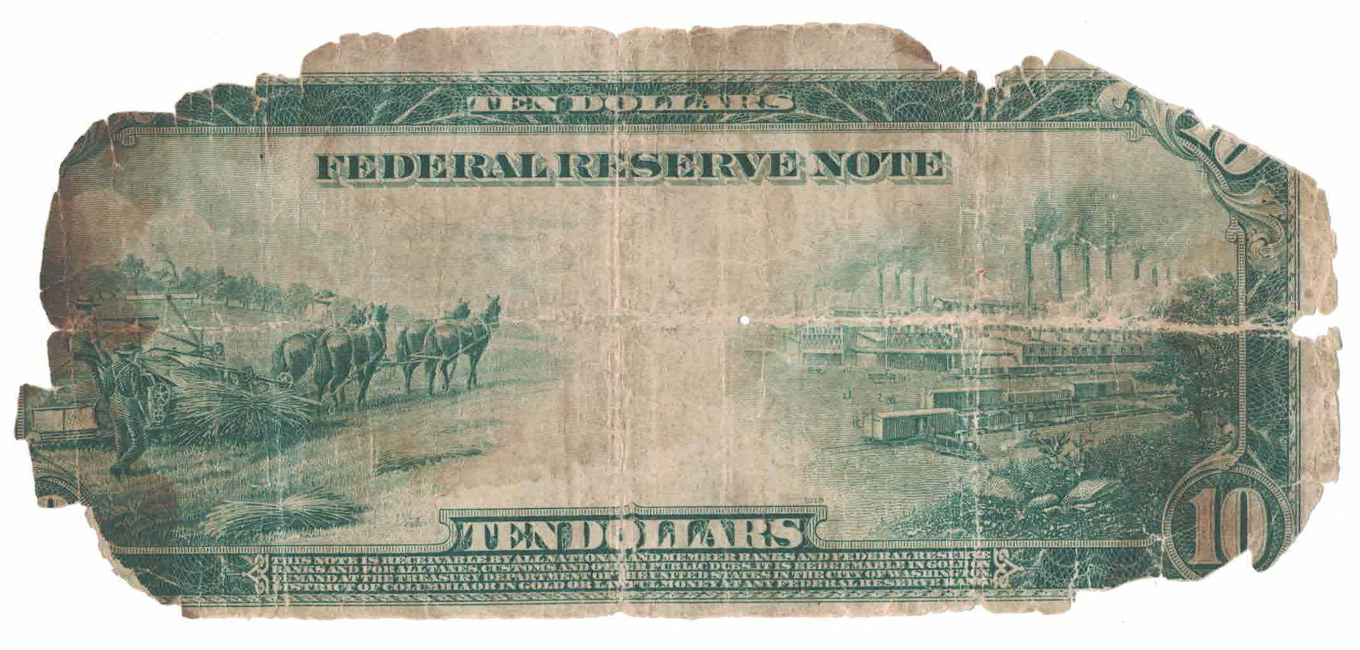 1914 $10 Dollars Federal Reserve US Note