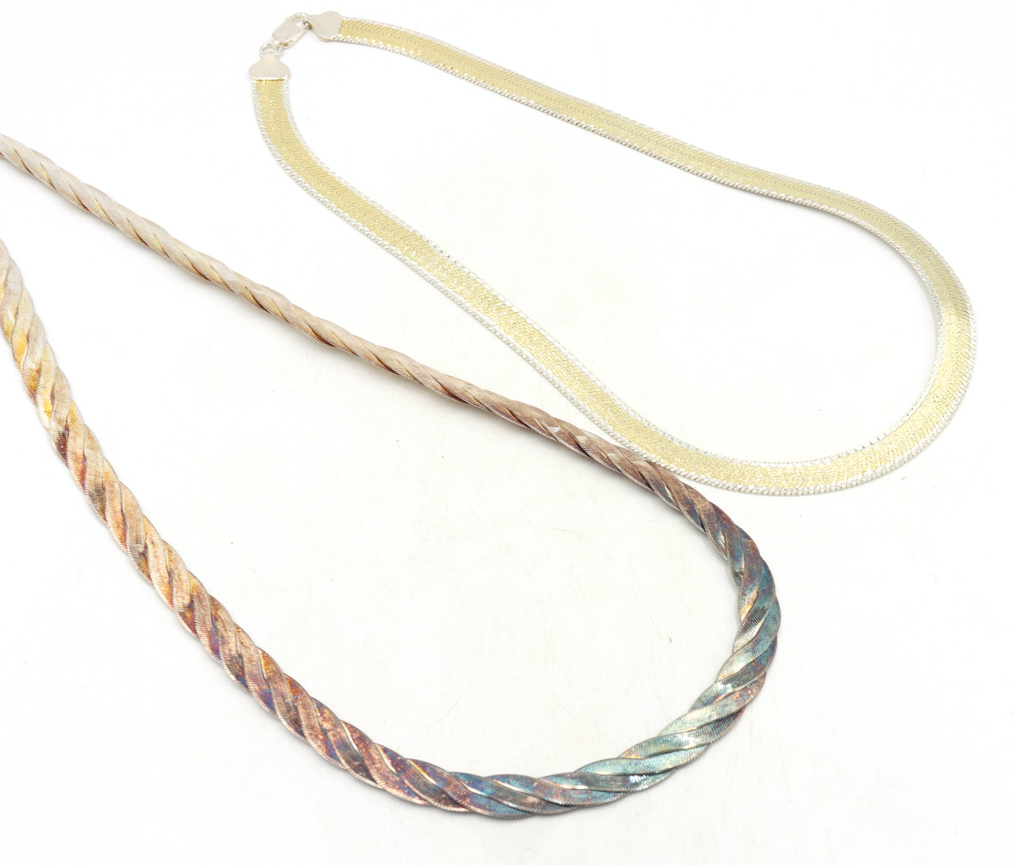 Group lot of 2 Vintage 925 sterling silver chains